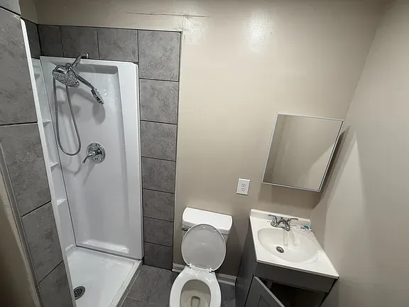 Remodeled bathroom with tiled walk-in shower after renovation, The Ridgecrest Remodel, Ridgecrest / Southern Meadows, Montgomery