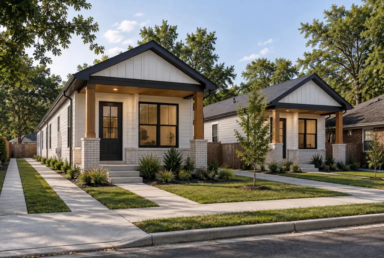 Conceptual rendering of two single-family infill homes in West Montgomery.