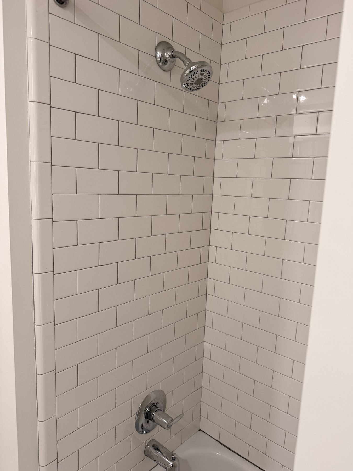 Shower after renovation, The Hampstead Townhome, Hampstead, Montgomery