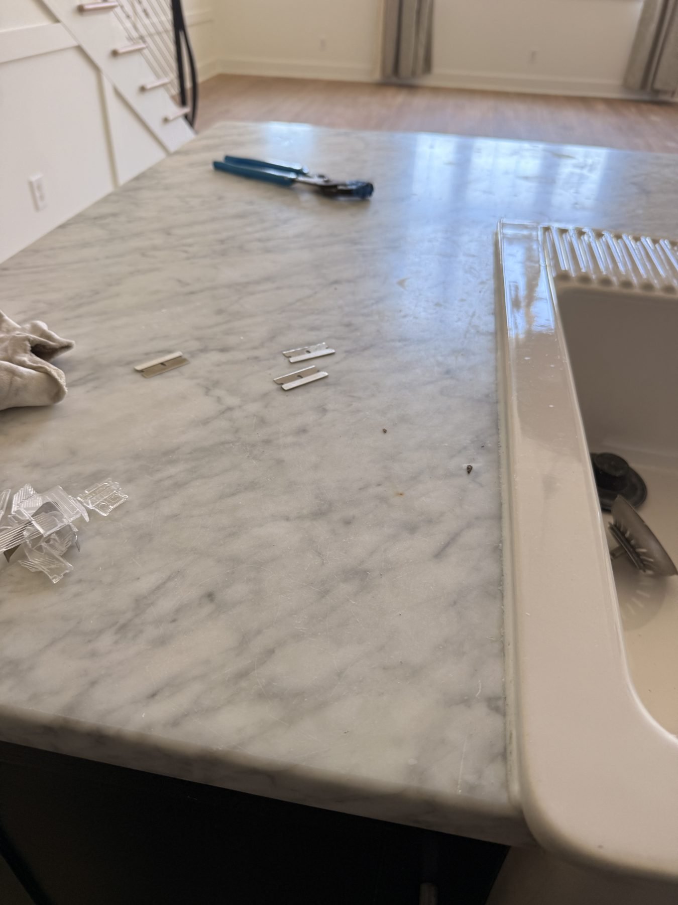 Kitchen counter installation before renovation, The Hampstead Townhome, Hampstead, Montgomery