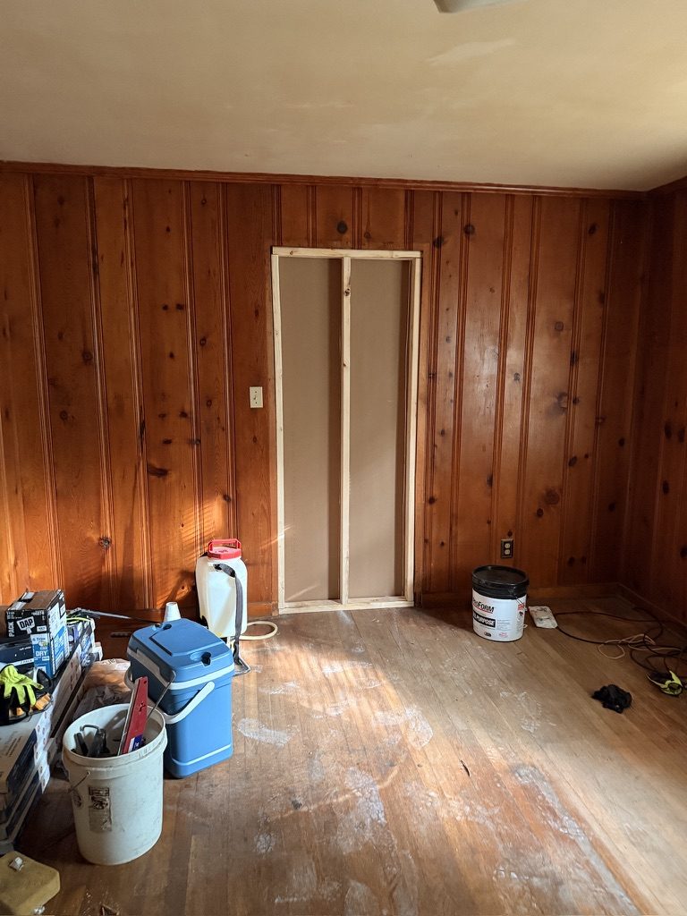 Paneled room before renovation, The Bellhurst House, Bellhurst, Montgomery