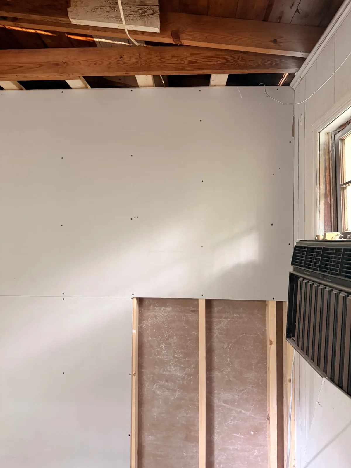 D Nixon Ave interior wall and ceiling preparation during the renovation