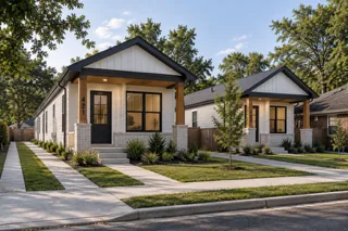 Conceptual rendering of two single-family infill homes in West Montgomery.