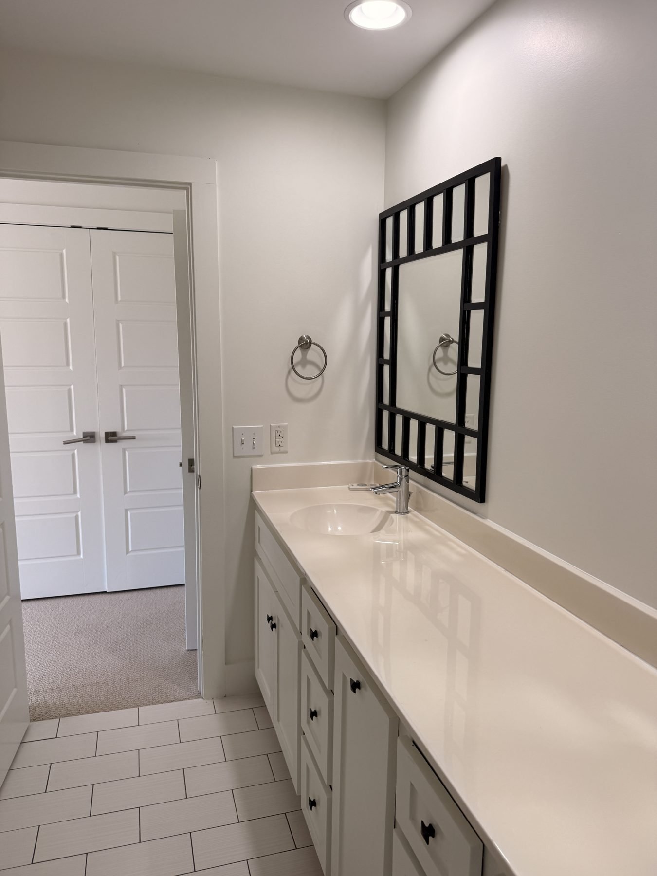 Bathroom vanity after renovation, The Hampstead Townhome, Hampstead, Montgomery