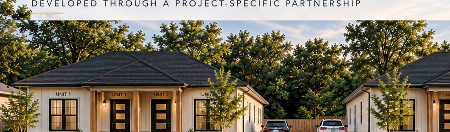 Conceptual rendering of a planned duplex development in Central Montgomery, Alabama.