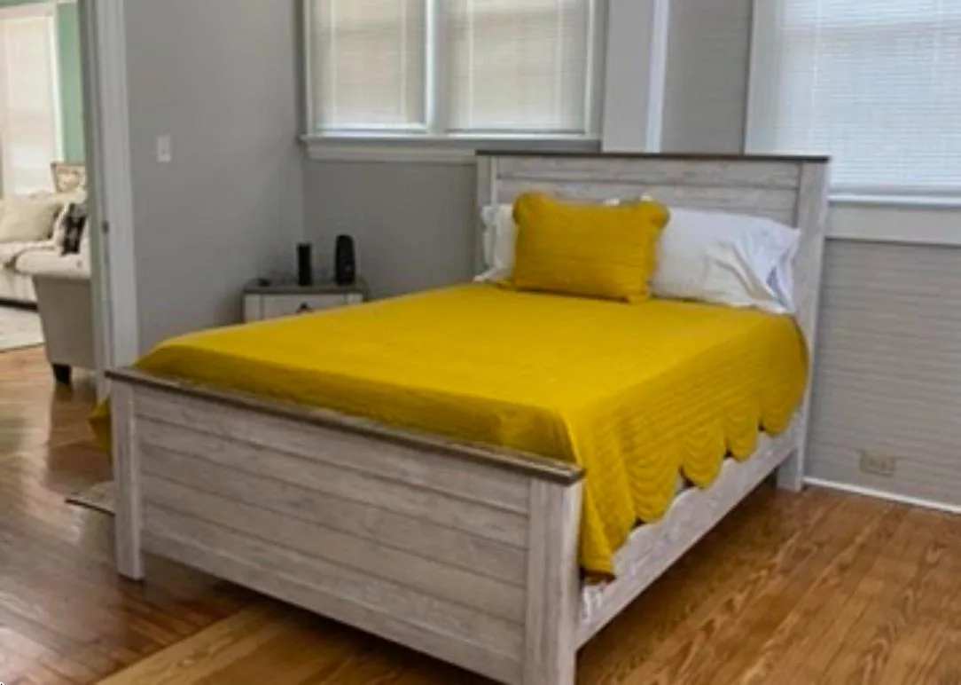 Primary bedroom after renovation, The Magnolia House, Tuskegee Institute, Tuskegee